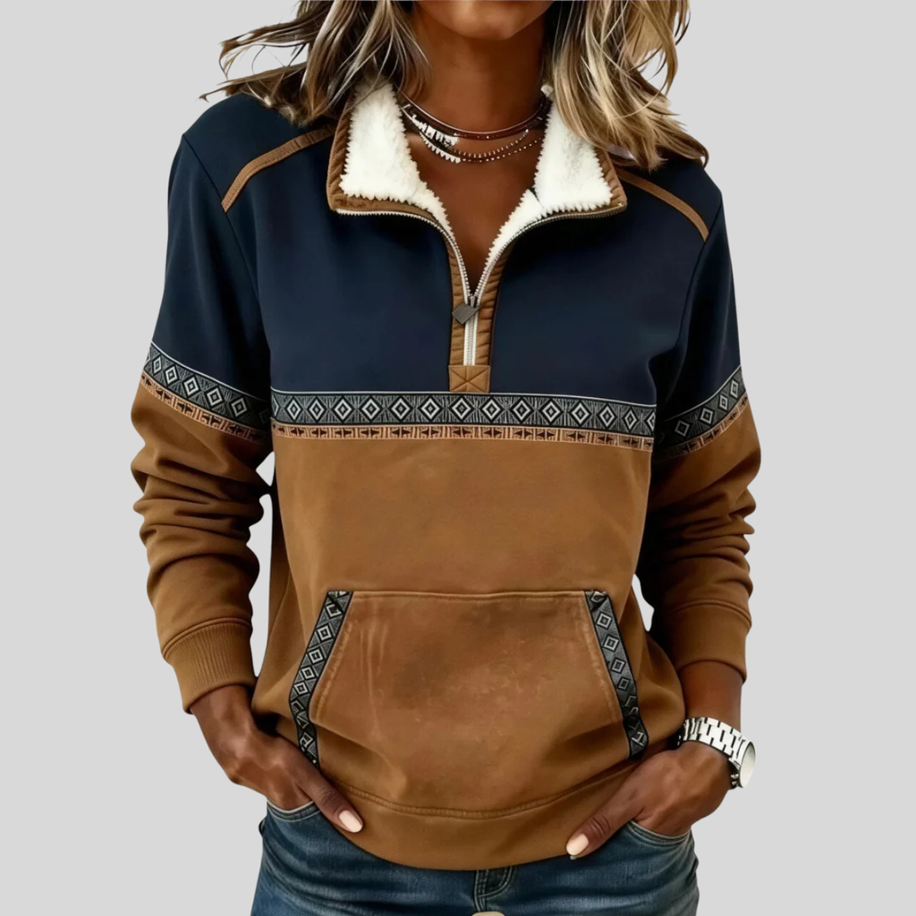 Gaja | Sweter Sherpa Collar z zamkiem błyskawicznym do połowy
