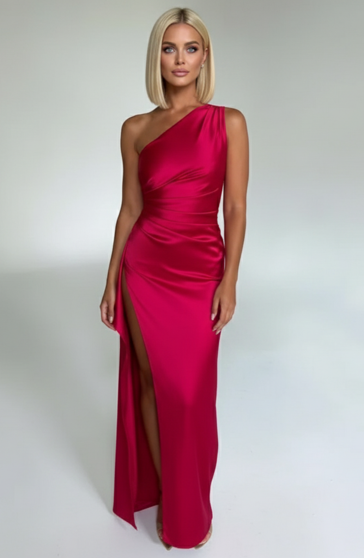 Mira™ – Długa satynowa suknia slip