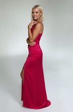 Mira™ – Długa satynowa suknia slip