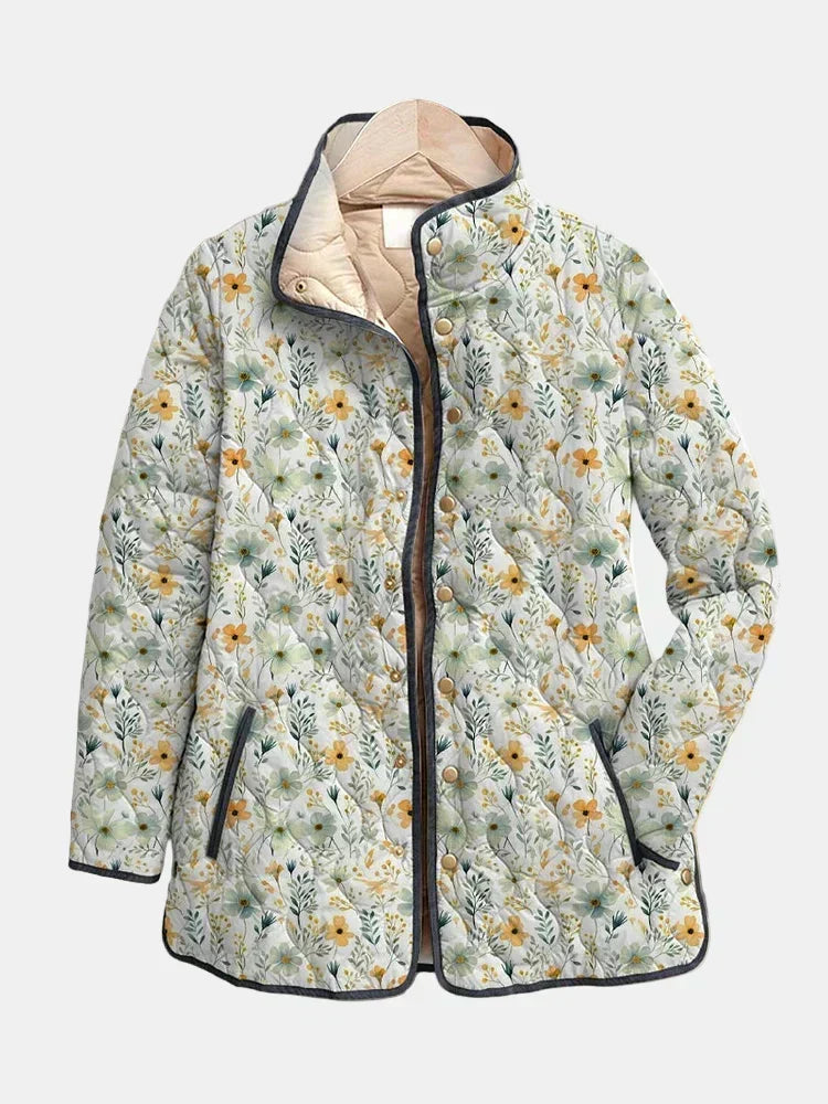 Antonina | Urocza pikowana kurtka w kwiatowy print