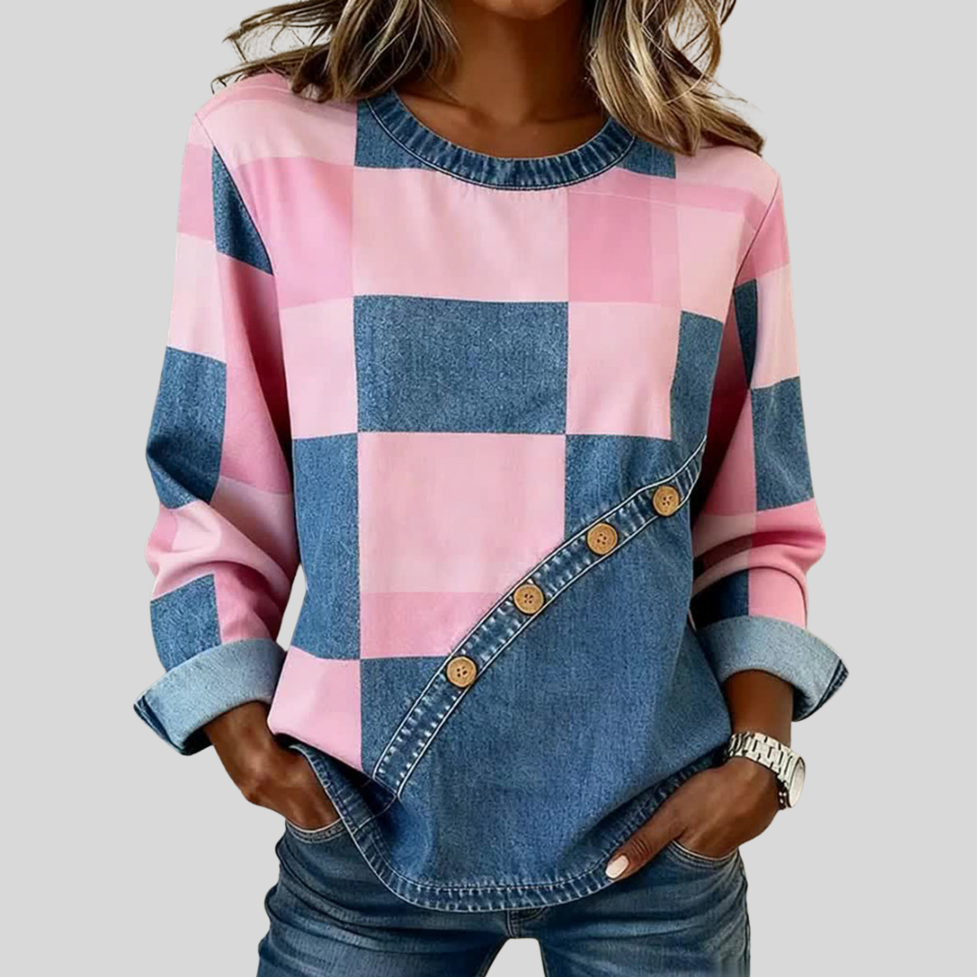 Pelagia | Bluza w stylu patchworku
