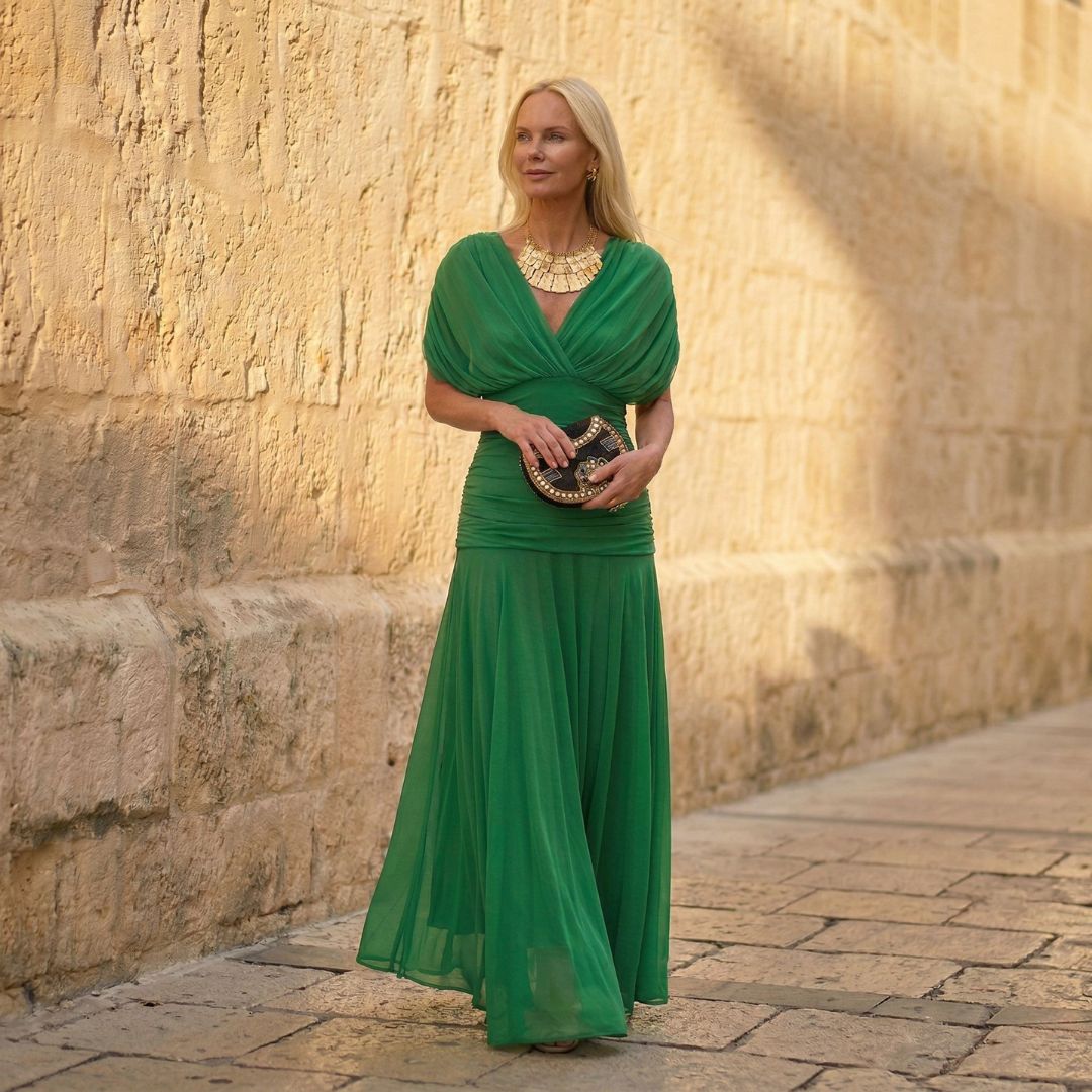 Nela™ – Elegancka sukienka w intensywnej zieleni