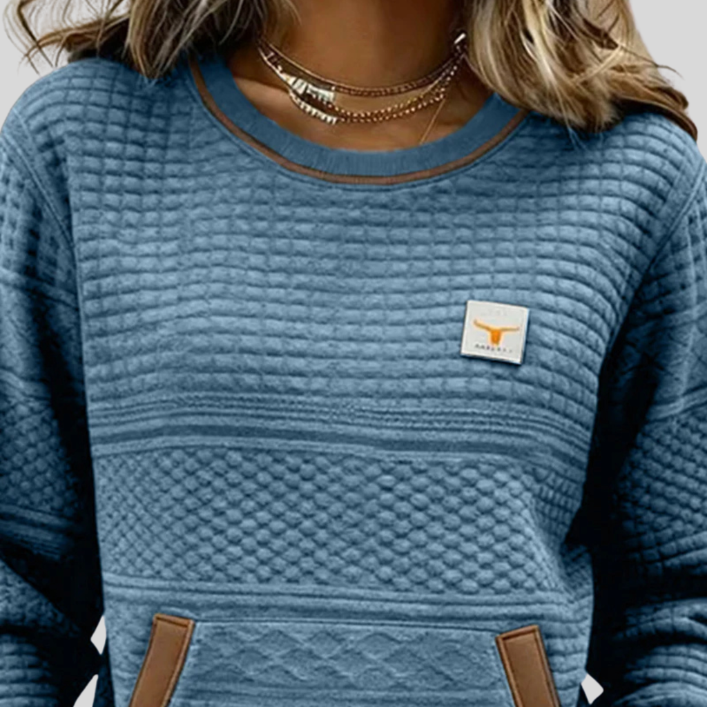 Tamara | Bluza z okrągłym dekoltem i blokami kolorów