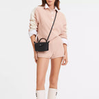 Mini skórzana torebka typu tote – biała