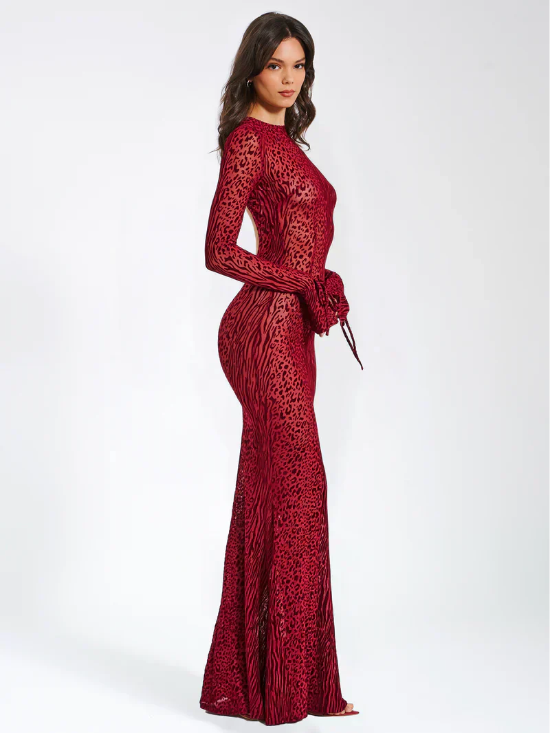 Miriam™ – Półtransparentna sukienka maxi w zwierzęcy print