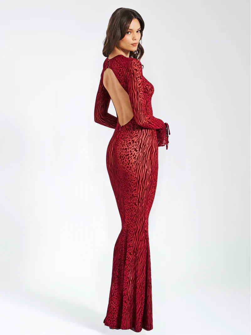 Miriam™ – Półtransparentna sukienka maxi w zwierzęcy print