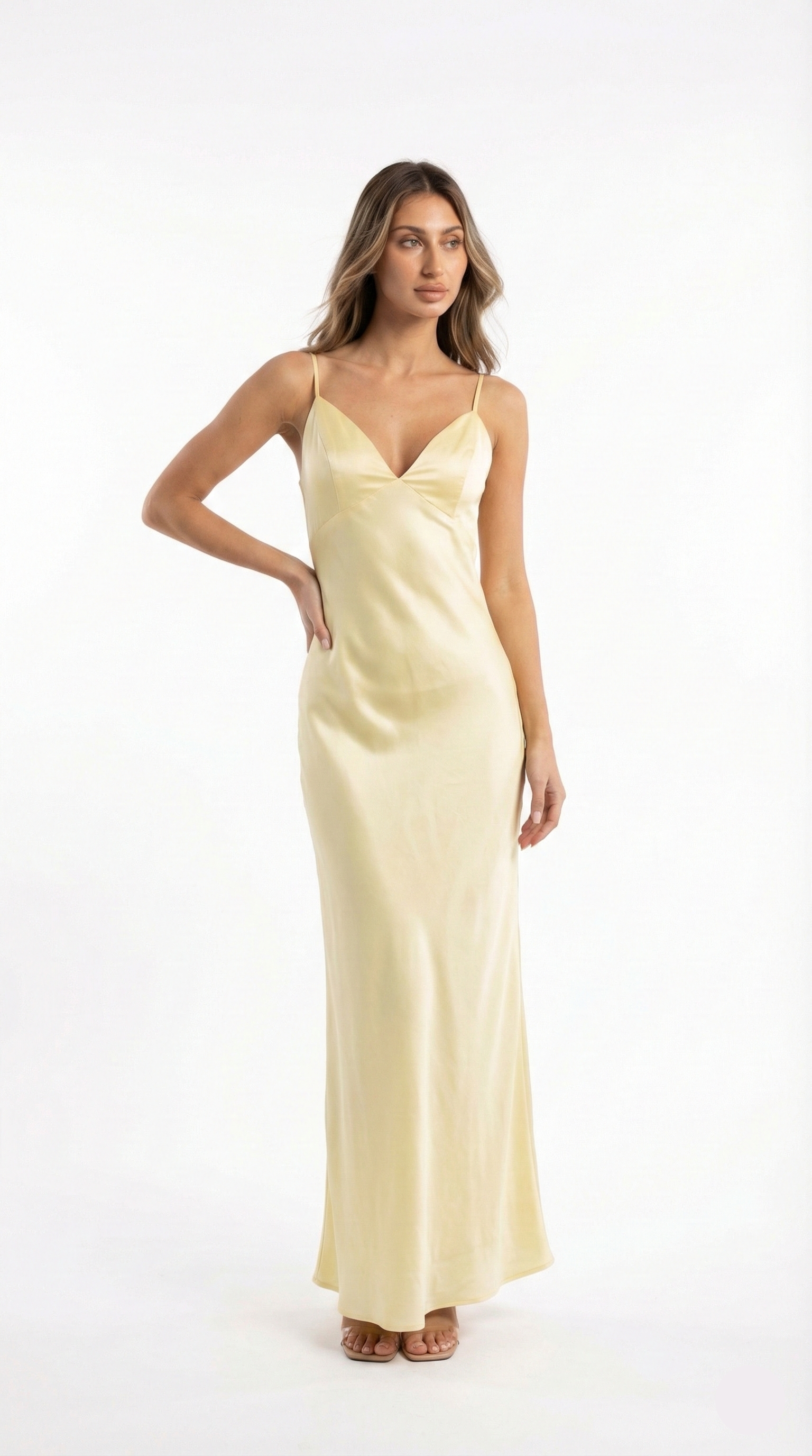 Olga™ – Sukienka maxi slip z jedwabistym wykończeniem