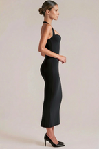 Wanda™ – Modelująca sukienka midi halter z dekoltem sweetheart