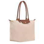 Longchamp – Duża torba Le Pliage | kremowa