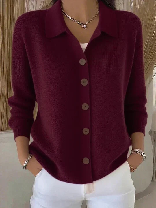Melania | Kardigan z kołnierzykiem i zapinany na guziki