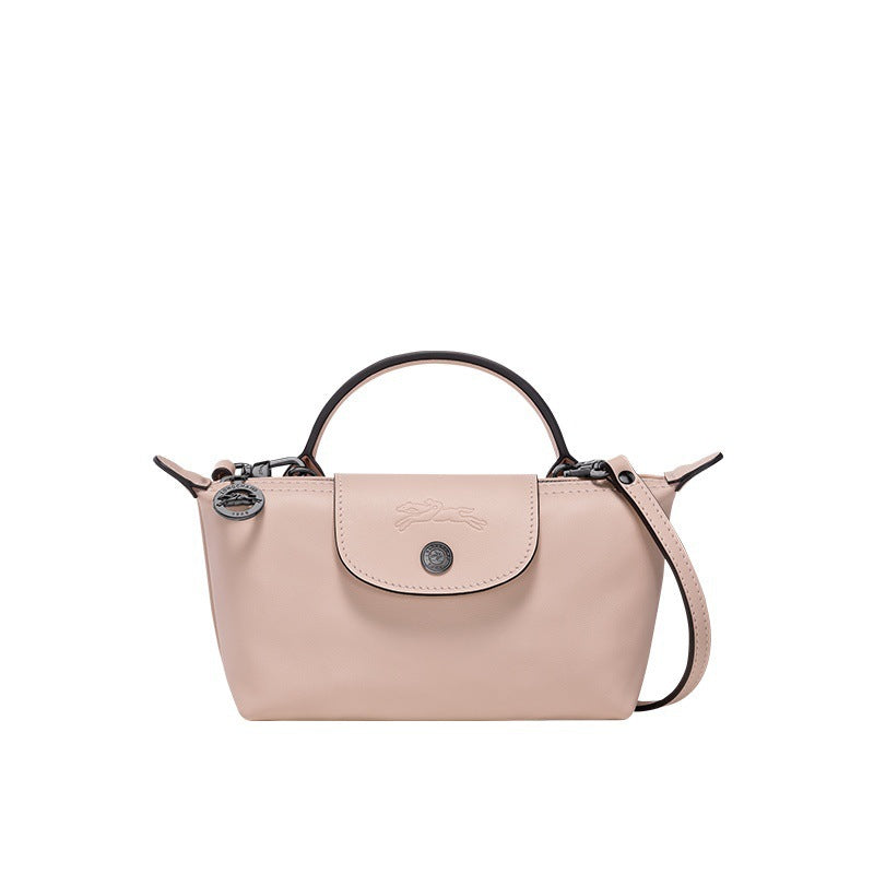 Mini skórzana torebka typu tote – różowa