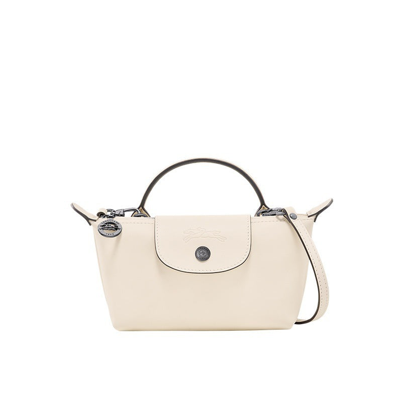 Mini skórzana torebka typu tote – biała