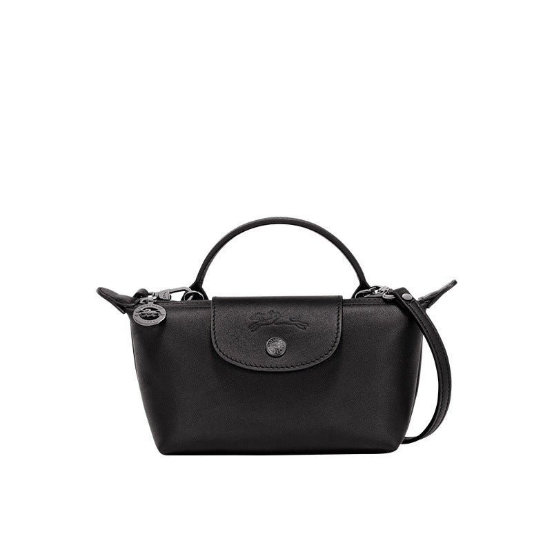 Mini skórzana torebka typu tote – czarna