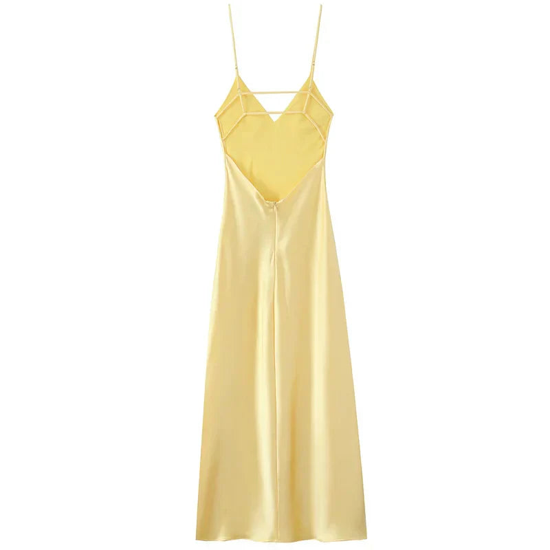 Olga™ – Sukienka maxi slip z jedwabistym wykończeniem