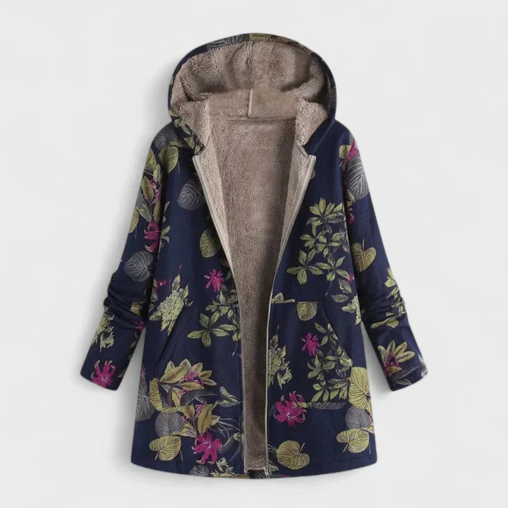 Michalina | Przytulna parka w stylu vintage – ciemnoniebieska