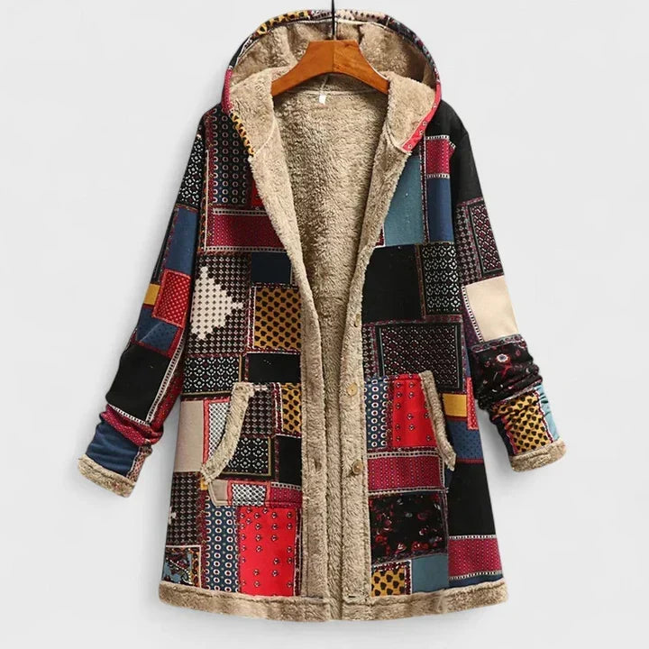Agnieszka | Przytulna parka w stylu vintage – czerwona