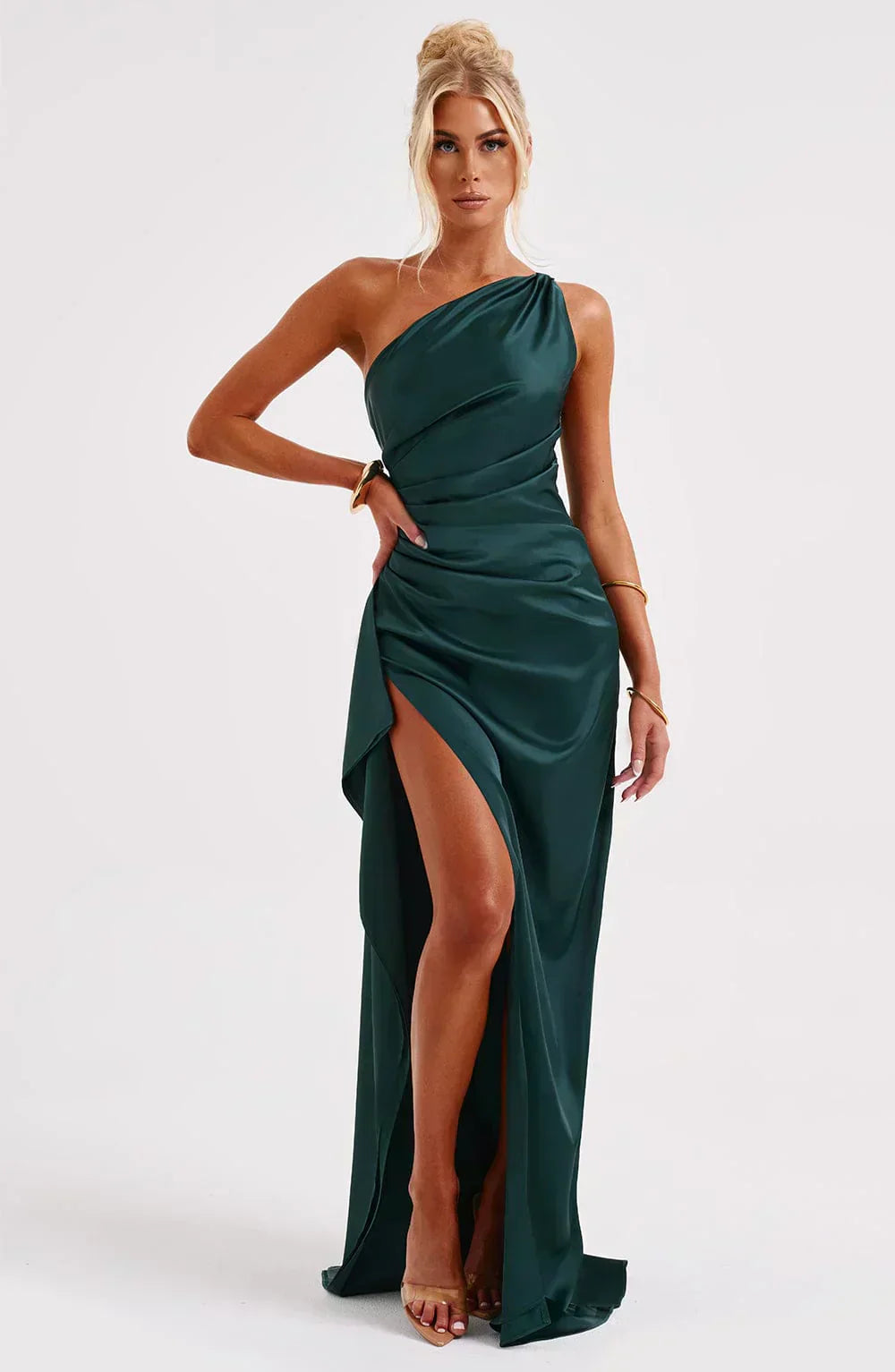 Mira™ – Długa satynowa suknia slip