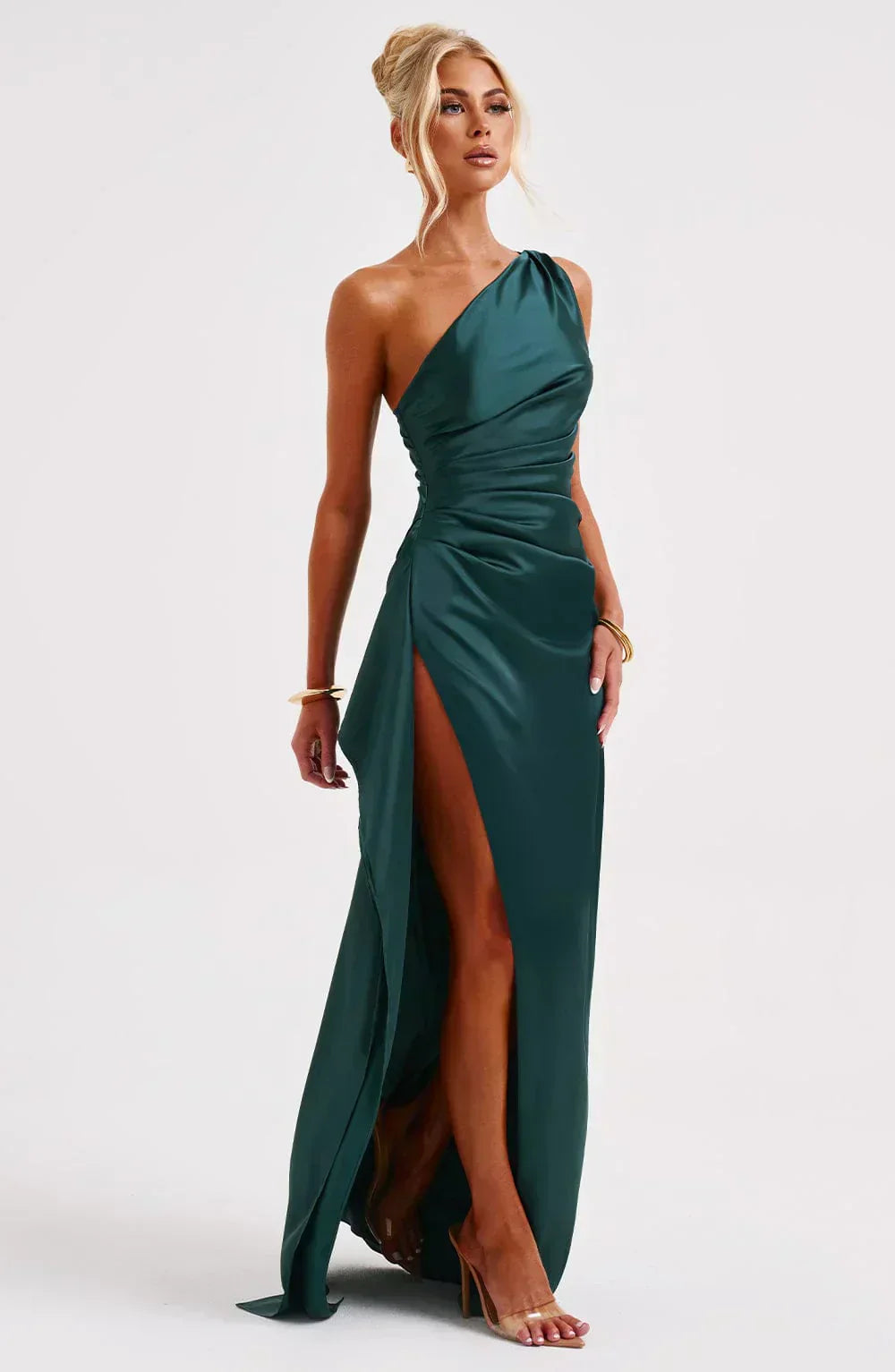 Mira™ – Długa satynowa suknia slip