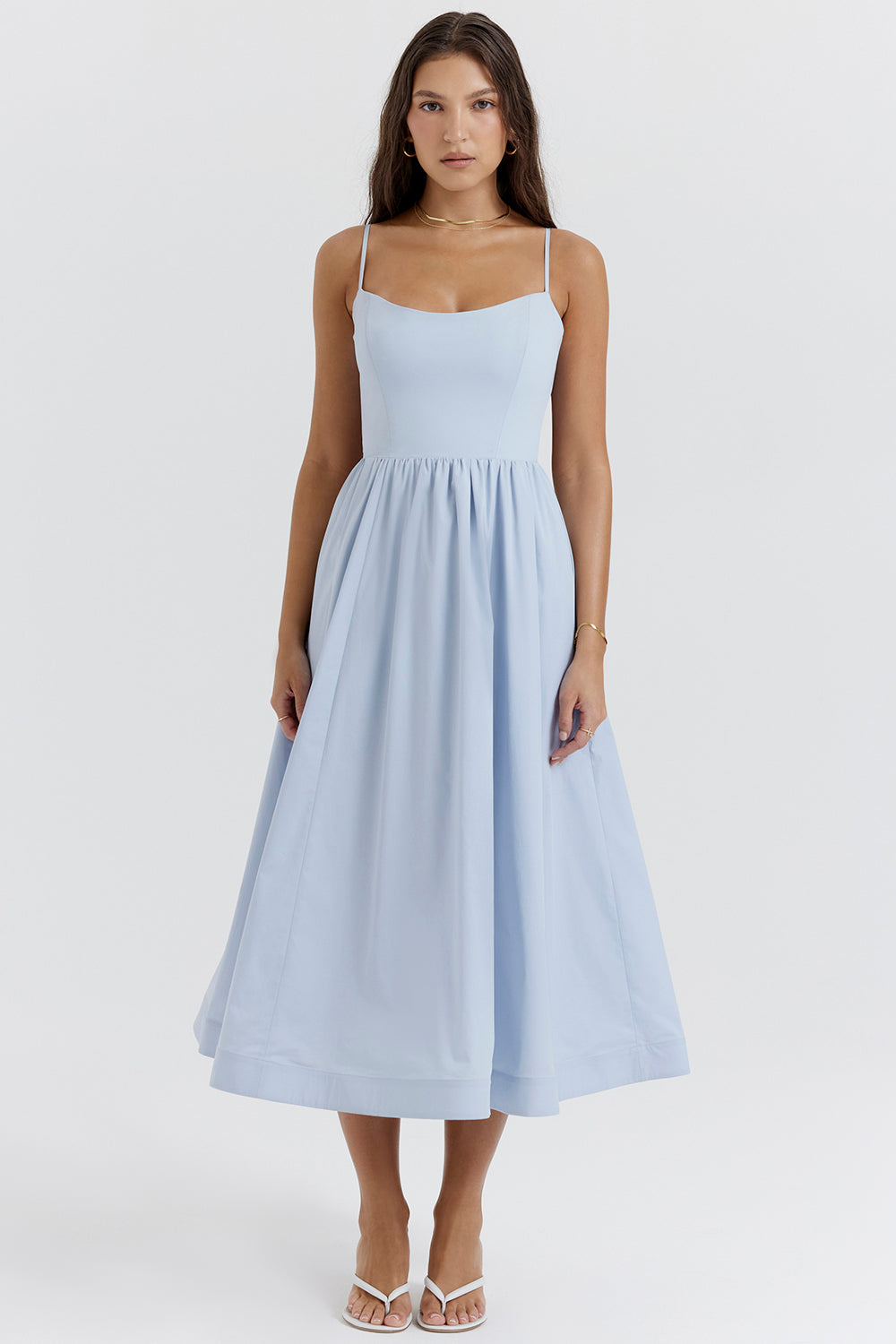 Alicja™ – Elegancka sukienka midi bez rękawów z odkrytymi plecami