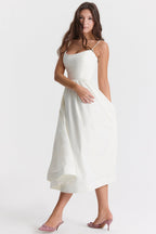 Alicja™ – Elegancka sukienka midi bez rękawów z odkrytymi plecami