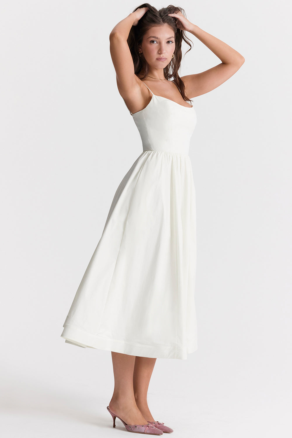 Alicja™ – Elegancka sukienka midi bez rękawów z odkrytymi plecami