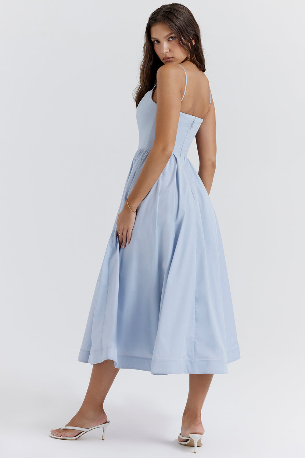 Alicja™ – Elegancka sukienka midi bez rękawów z odkrytymi plecami