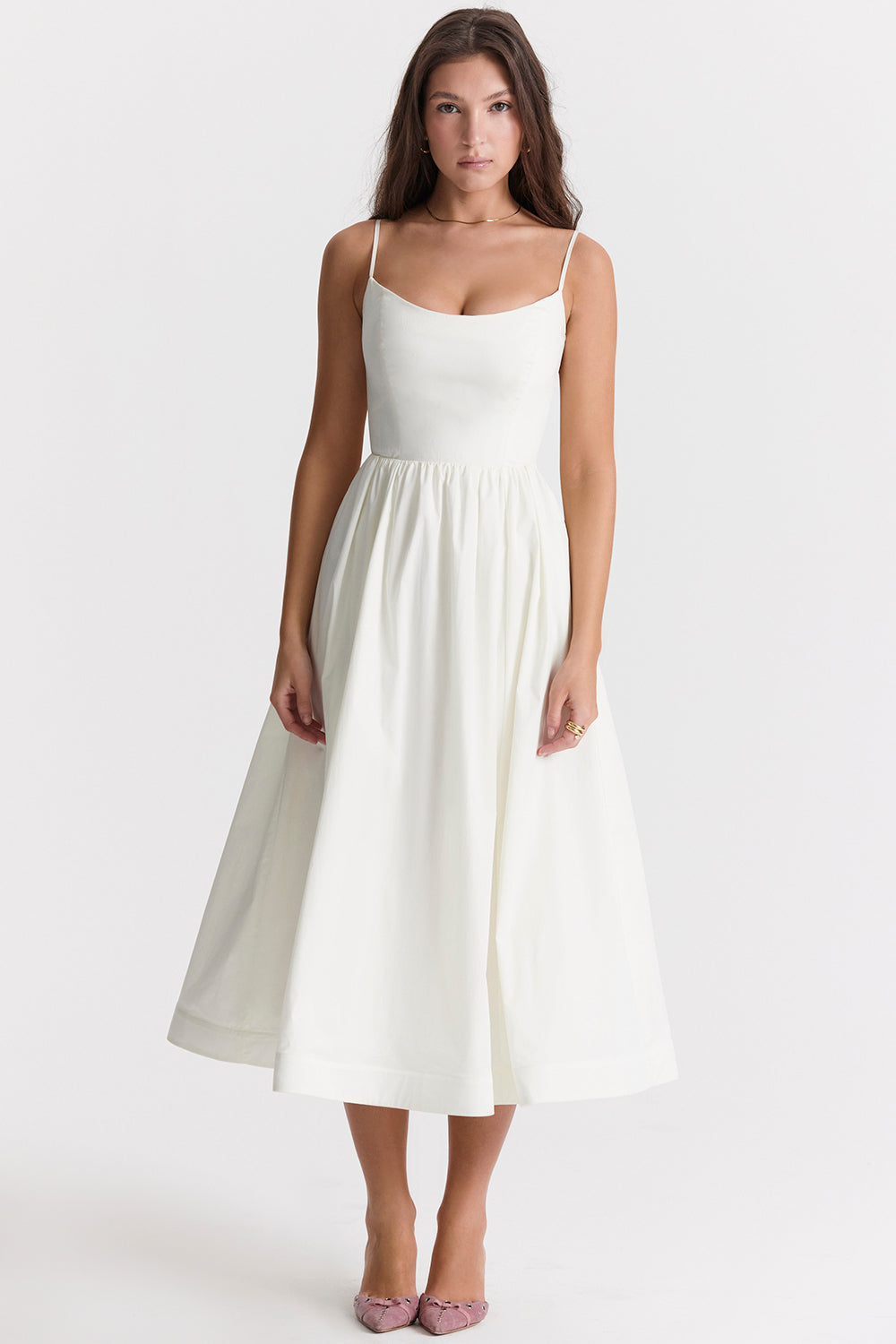 Alicja™ – Elegancka sukienka midi bez rękawów z odkrytymi plecami