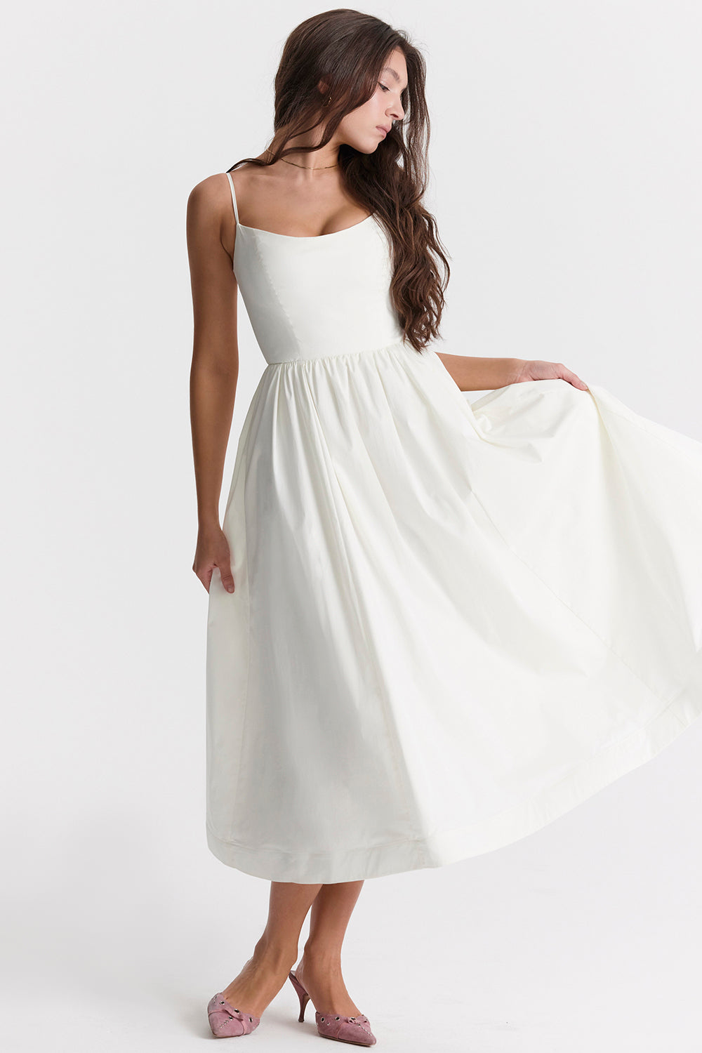 Alicja™ – Elegancka sukienka midi bez rękawów z odkrytymi plecami