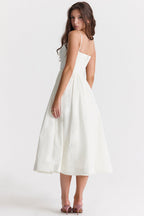 Alicja™ – Elegancka sukienka midi bez rękawów z odkrytymi plecami