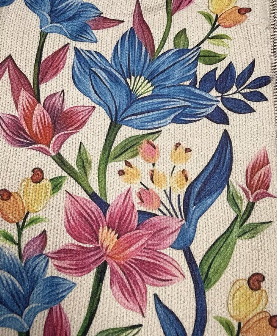 Magdalena | Kardigan z kwiatowym wzorem ogrodu botanicznego